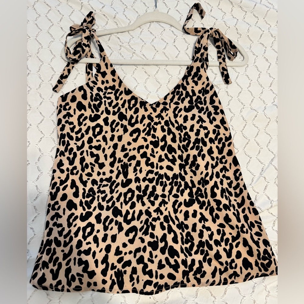Dillards Leopard Tie Tank Top